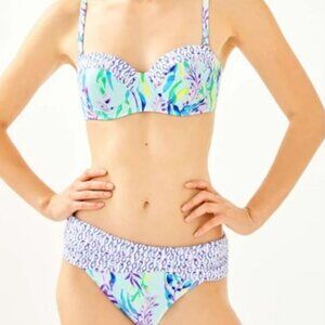 Lilly Pulitzer Leven Bikini Top & Lagoon Sarong Hipster Bottom Set Size 6
